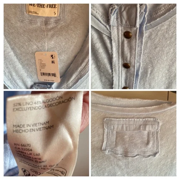 Free People NWT Love Language Oversized Sleeveless Linen & Cotton Tank small - Picture 11 of 13